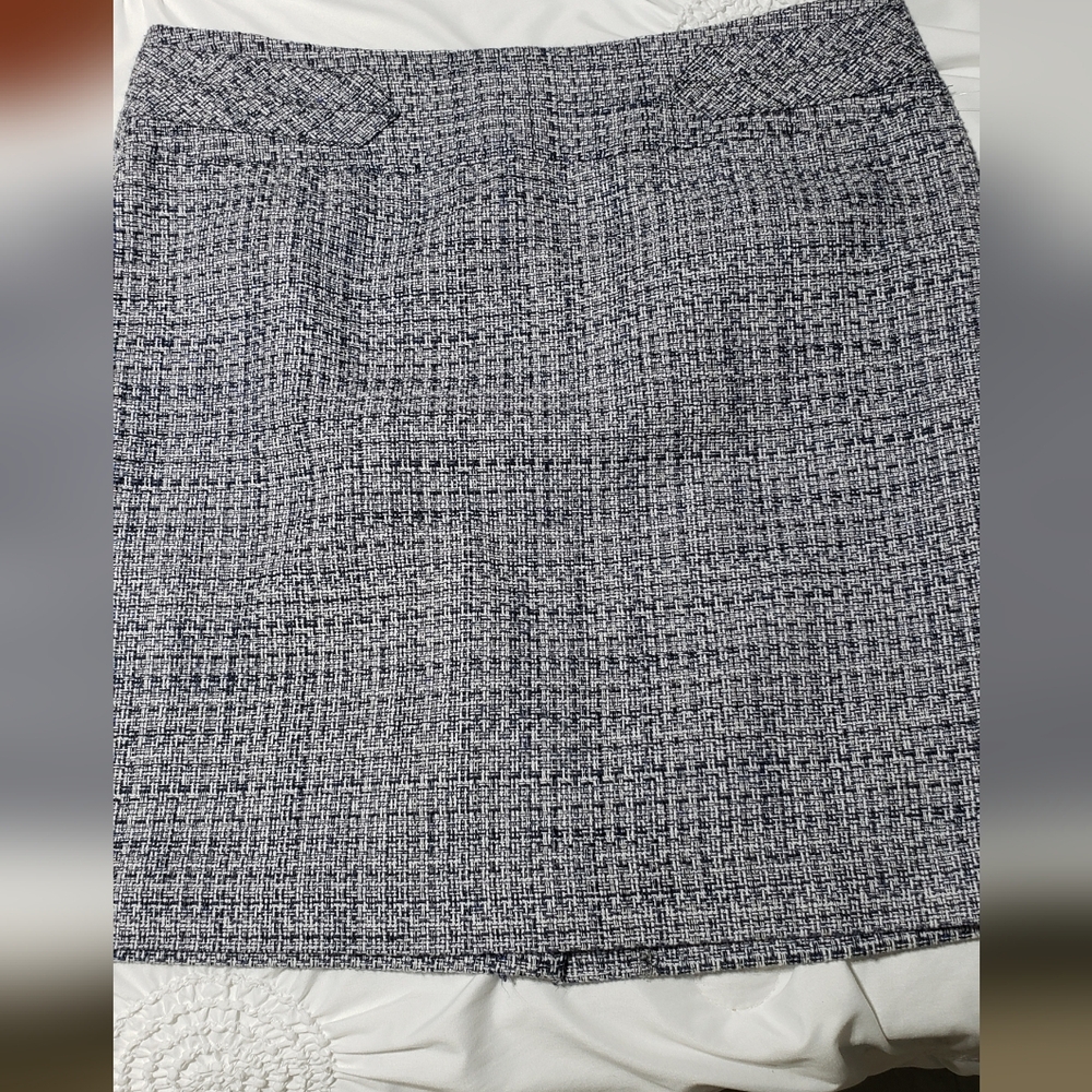 Loft Women Size 12 Tweed Style Grey Skirt Career Work Office Classy Silky Lining